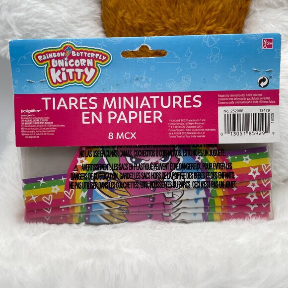 Birthday Party Rainbow Butterfly Unicorn Kitty Mini Tiaras SEALED SKU: 267MI) - Picture 3 of 4